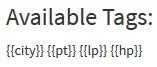 Available Tags